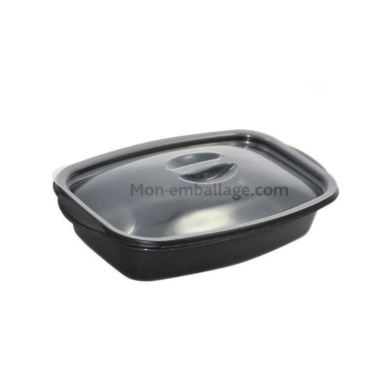 Boîte alimentaire Marmipack noir 500ml avec couvercle 21,8x14x5,8cm - par  25 - RETIF