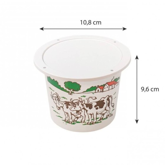 40 pots à crèmes blancs jetables en plastique avec couvercles 500 ml /